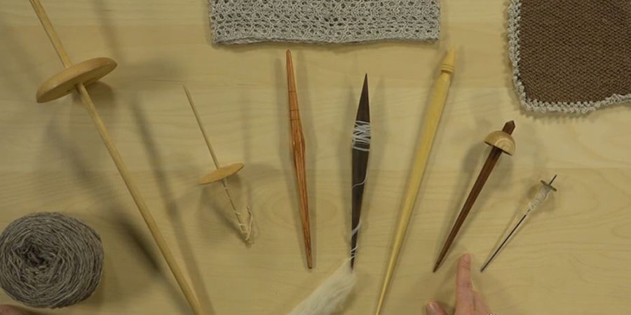 Spinning Yarn on a Supported Spindle Image