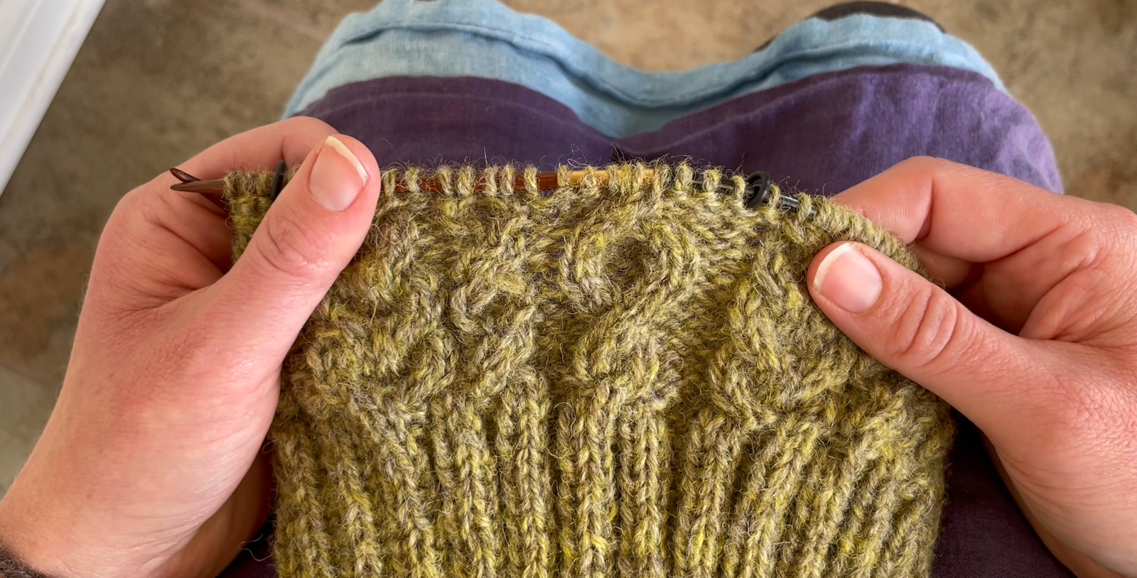 Cabling Without a Cable Needle: The Towline Hat Primary Image