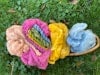 Shining Colors: Natural dyes on silk hankies and caps Image