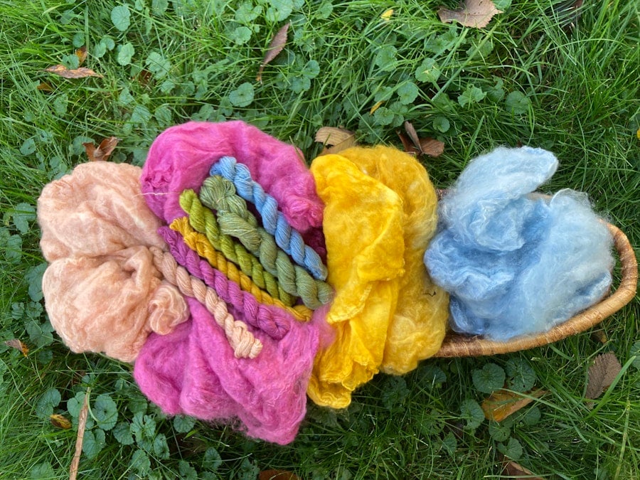 Shining Colors: Natural dyes on silk hankies and caps Image