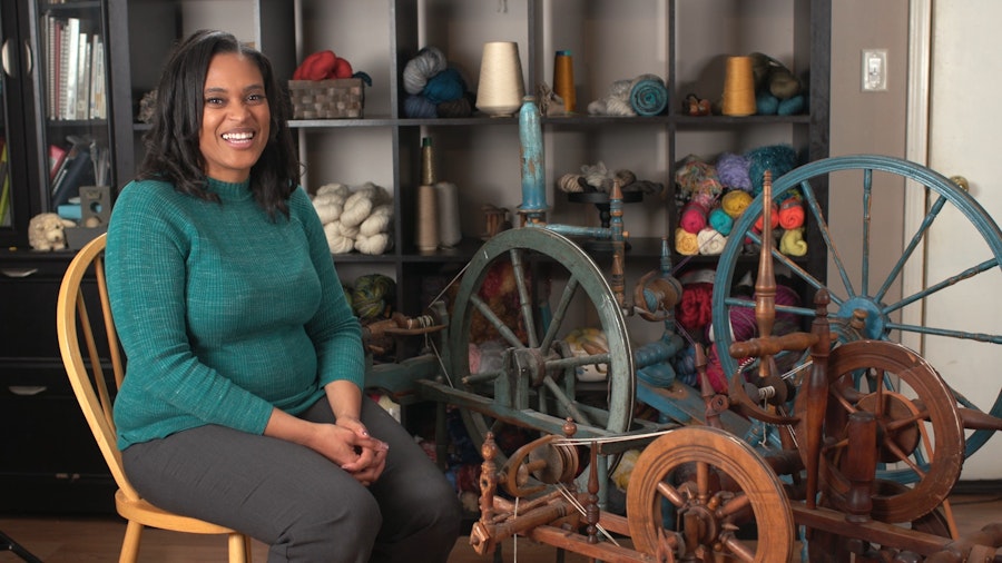 4 Restored and Antique Spinning Wheels Image