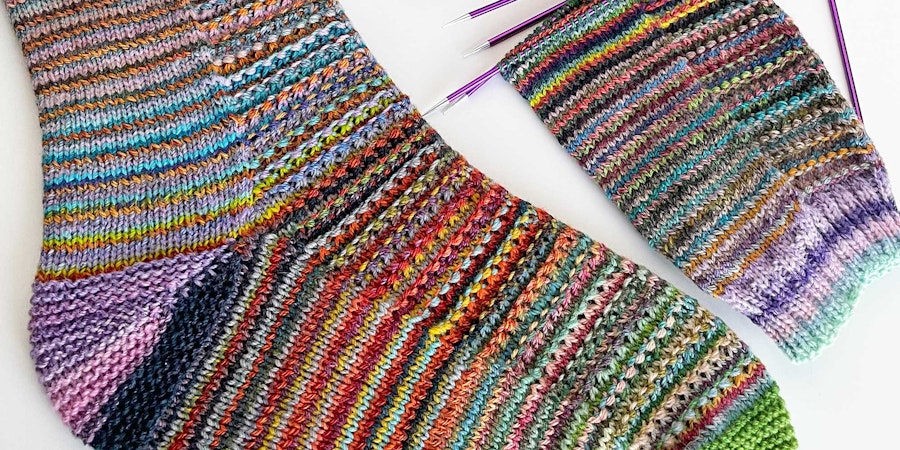 Your Finished Object: Colorful Helix Socks Image